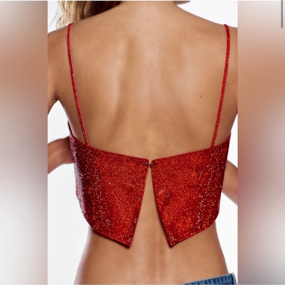 ZARA Rinestone Crop top - Picture 3 of 4